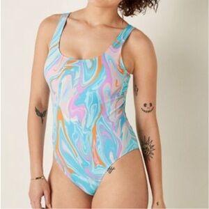 PINK Victoria's Secret Pastel Swirl Scoop One Piece size XXL